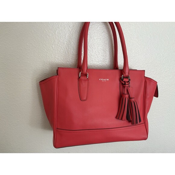 COACH Legacy Red Medium Candace Carryall Shoulder Bag/ Tote/ Handbag EUC - Picture 2 of 13